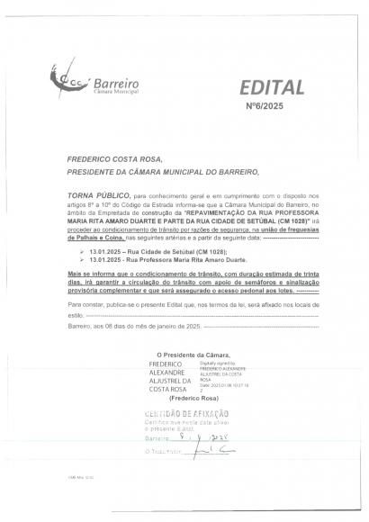 Edital - Condicionamento de trânsito